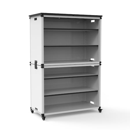Luxor Modular Classroom Bookshelf - Wide Stacked Modules with Casters and Tabletop MBSCB07